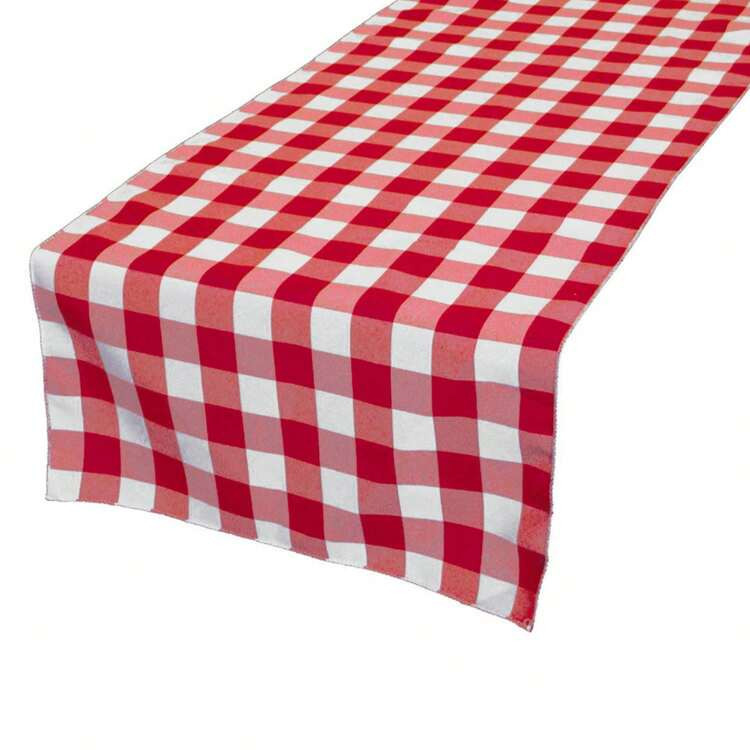 Gingham Checkered Poplin Table Runner | SHEIN