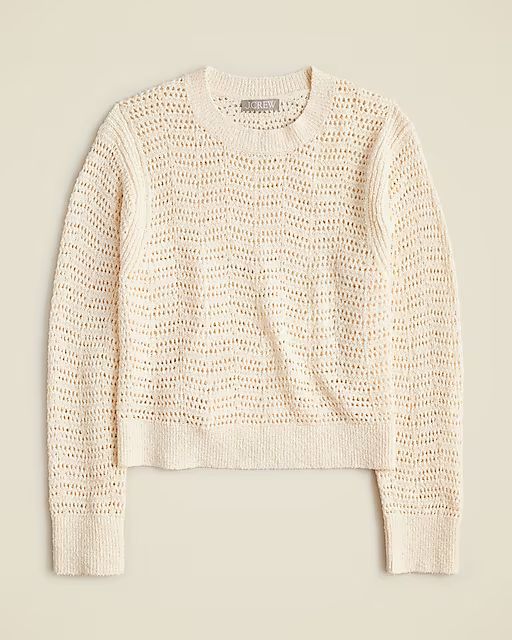 Pointelle crewneck sweater | J. Crew US