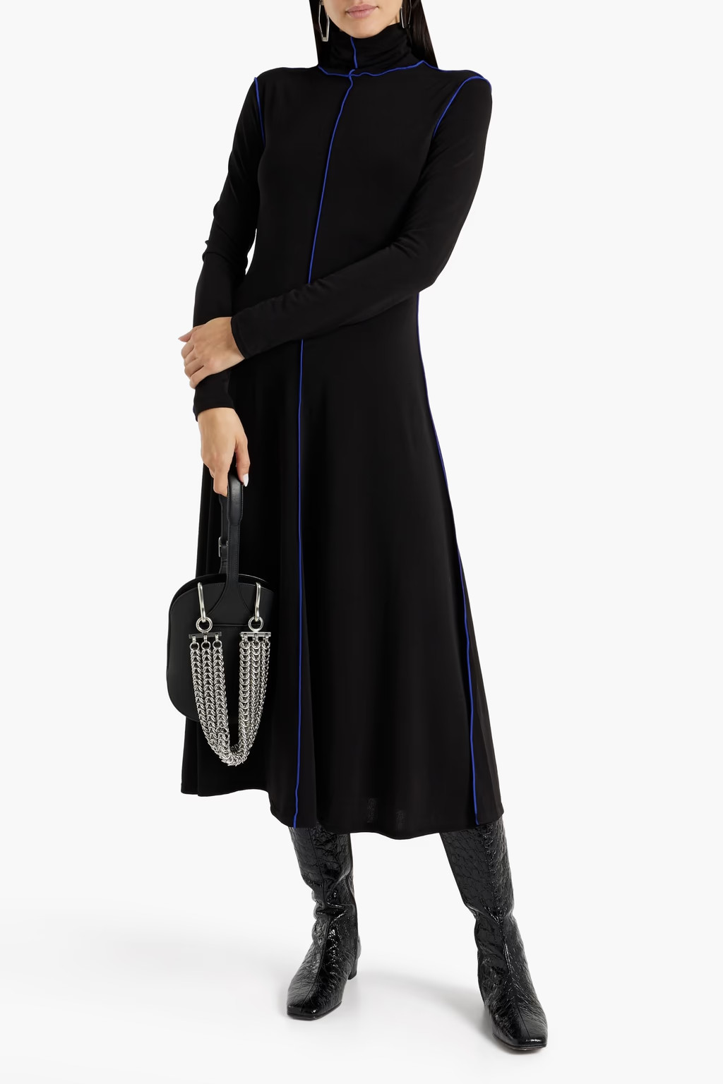 Black Stretch-crepe turtleneck midi dress | PROENZA SCHOULER | THE OUTNET | The Outnet (US and CA)