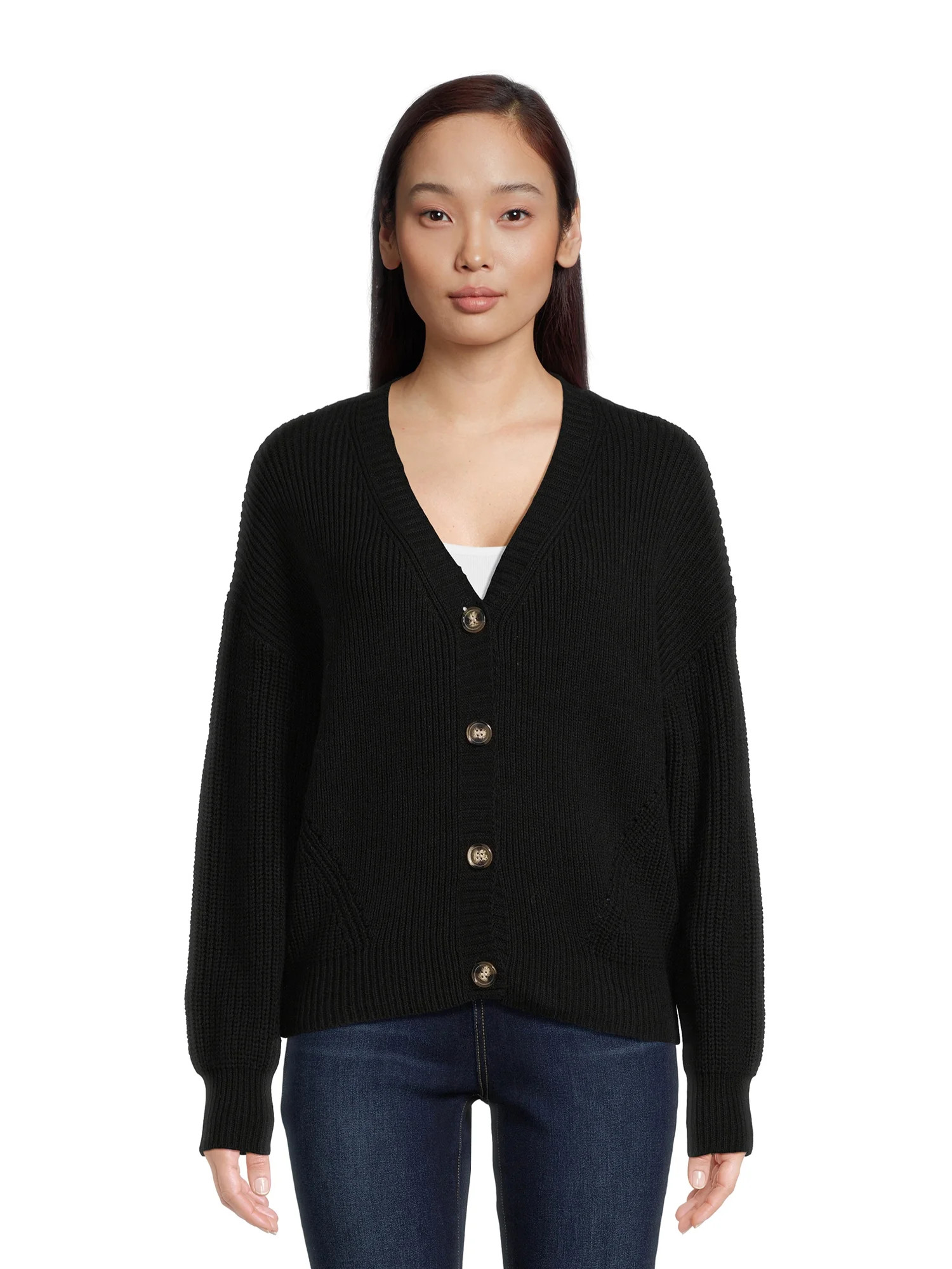 Time and Tru Women's Boyfriend Cardigan Sweater, Midweight, Sizes XS-XXXL | Walmart (US)