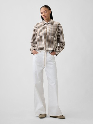 High Rise Drawstring Wide-Leg Jeans | Gap Factory