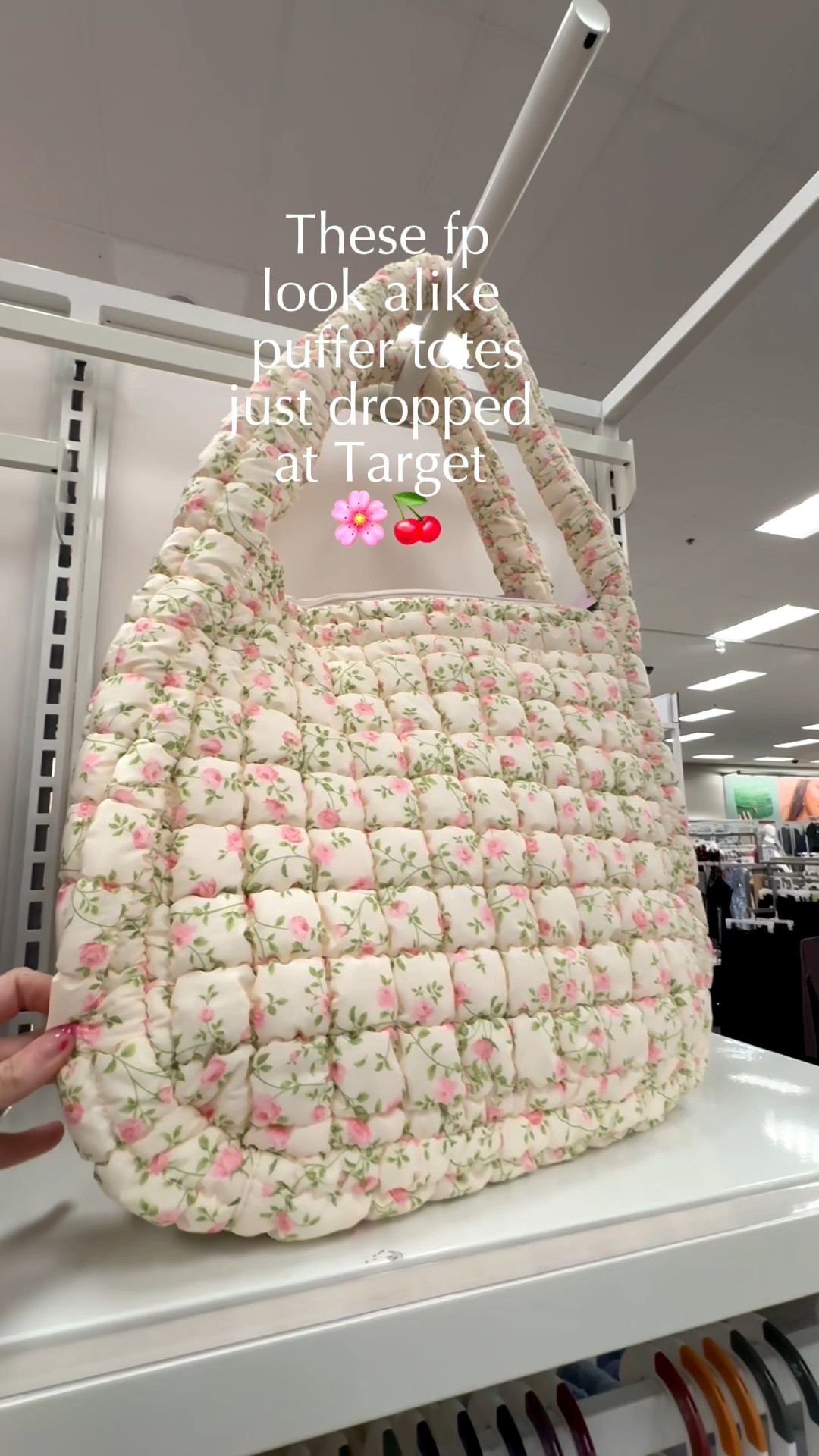 New drop at #target 🌸🍒 These puffer totes are giving fp vibes! #target #totebag #fp #freepeople #spring

#LTKSeasonal #LTKmomlife #LTKSaleAlert