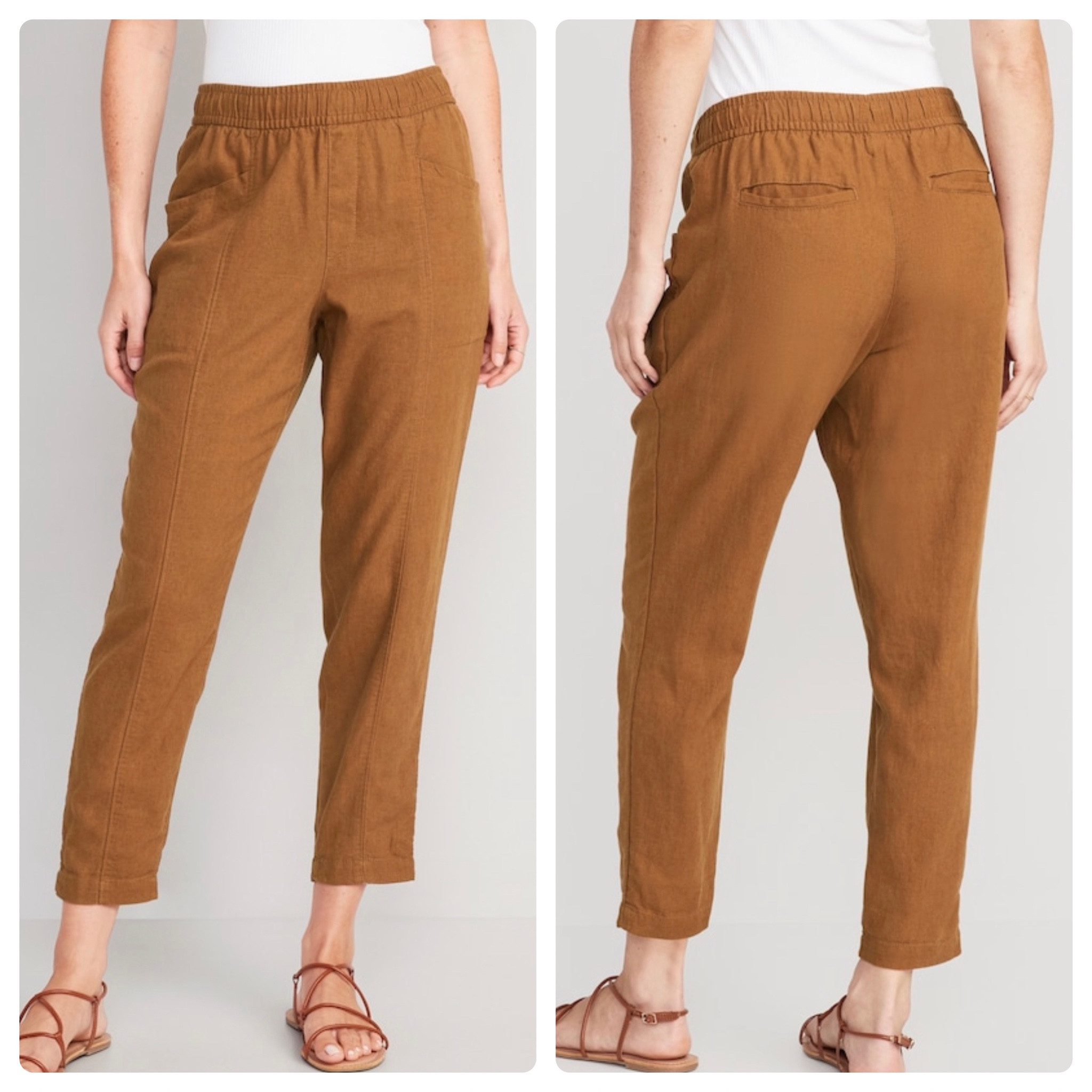 High-waisted. Cropped. Soft linen blend. and deep pockets? ✔️ ✔️ ✔️ ✔️ 

Also comes in black and olive green. 
Sizes XS-4X. On sale for 30% using code HURRY

#LTKcurves #LTKunder50 #LTKSeasonal