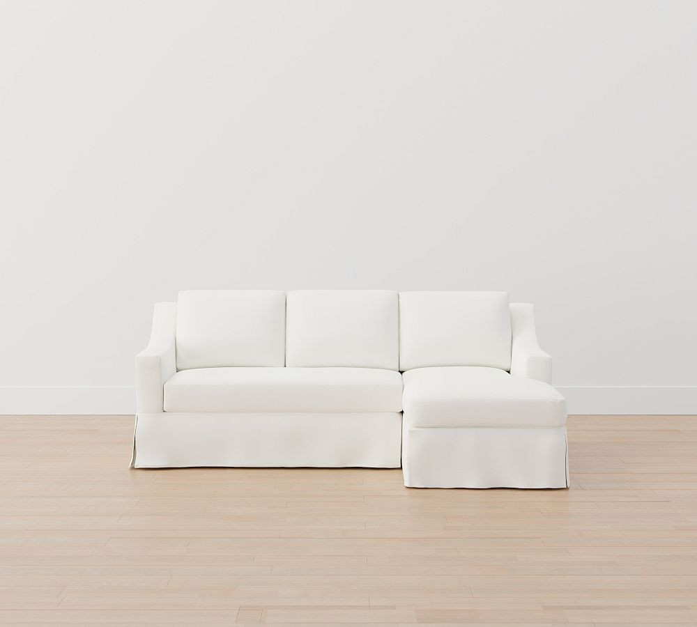 York Slope Arm Slipcovered Chaise Sectional (84"&ndash;114") | Pottery Barn (US)