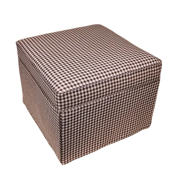 My Texas House Alamo Large Skirted Ottoman, Gingham Fabric | Walmart (US)