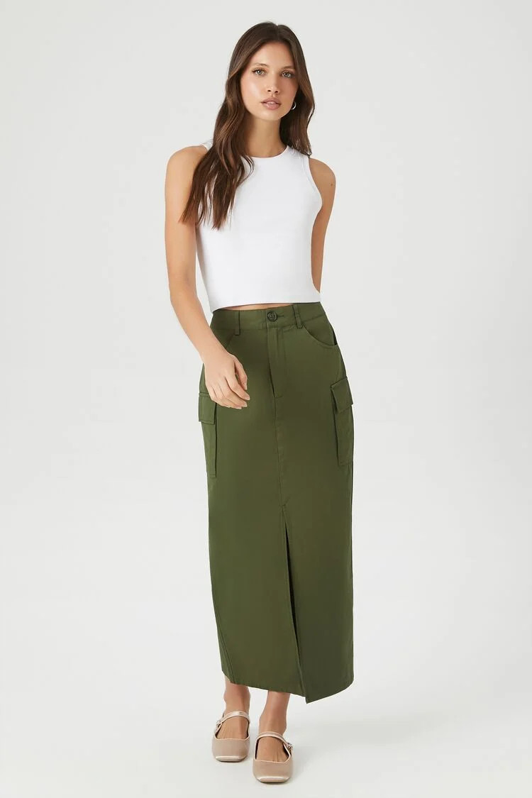 Twill Cargo Maxi Skirt | Forever 21 (US)