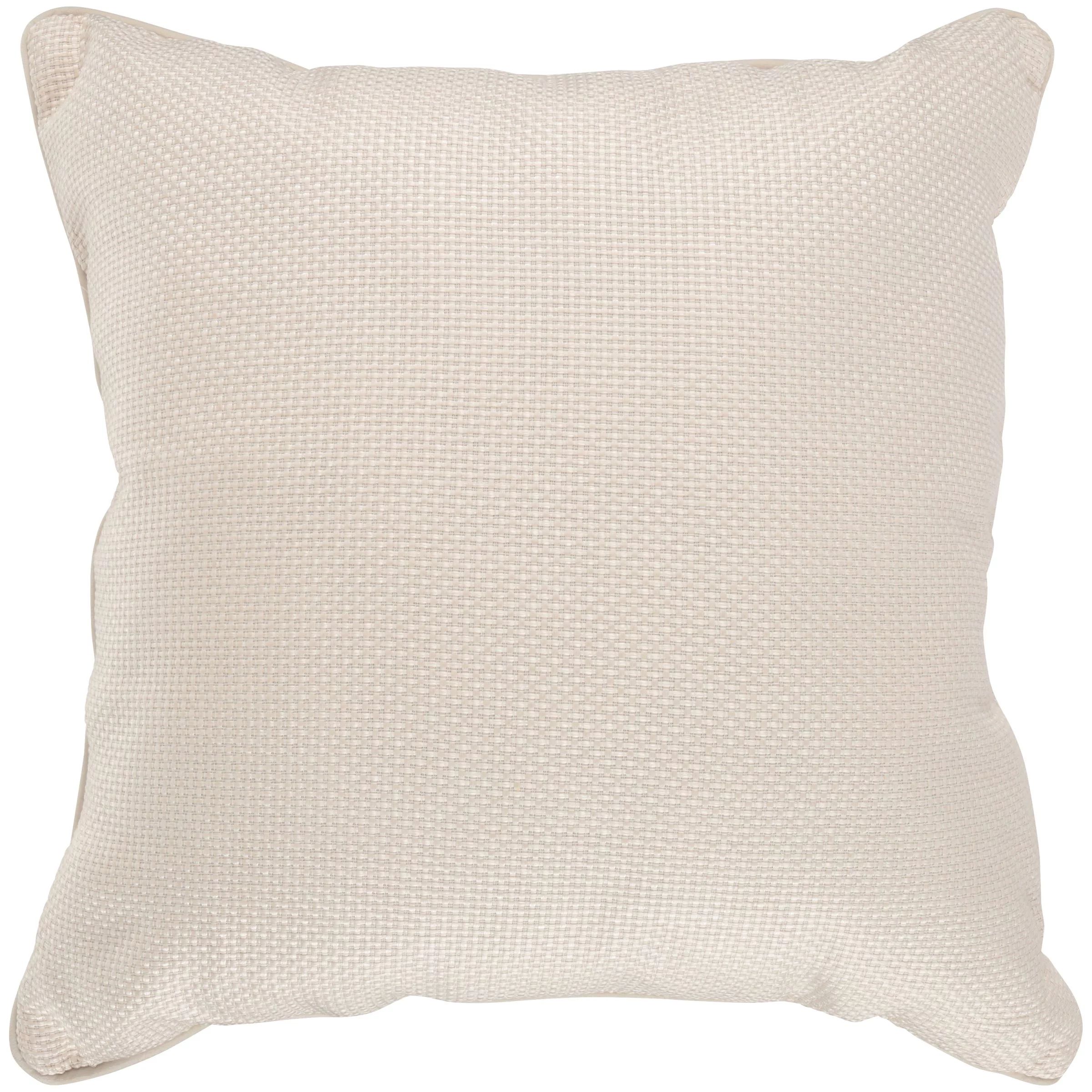 Spencer Mene Basketweave Decrative Throw Pillow, White, 20" x 20" | Walmart (US)