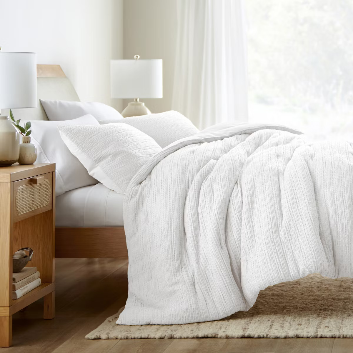 Waffle Textured Comforter Set All Season Down-Alternative Ultra Soft Bedding - Becky Cameron | Target