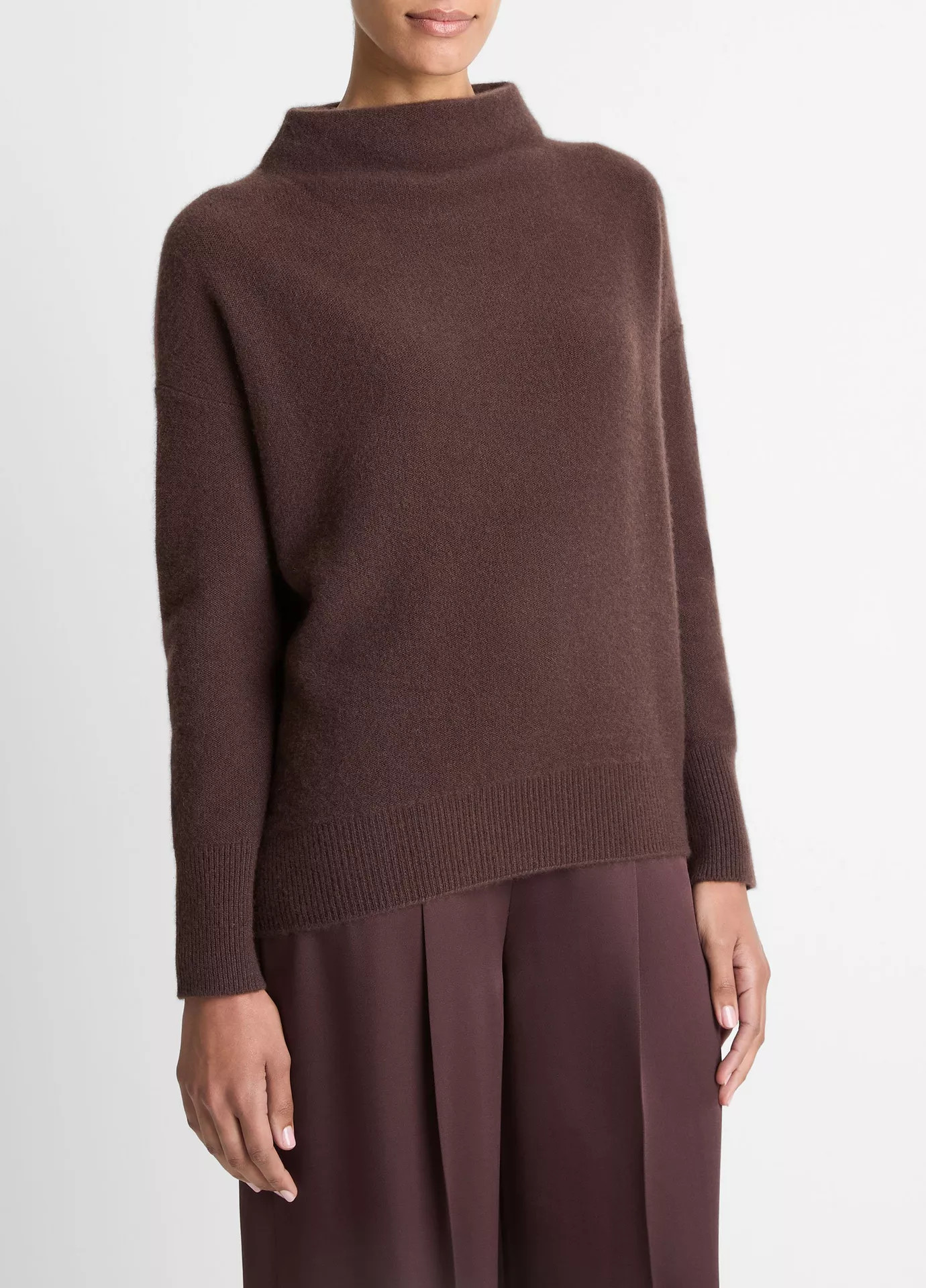 Plush Cashmere Funnel-Neck Sweater | Vince LLC