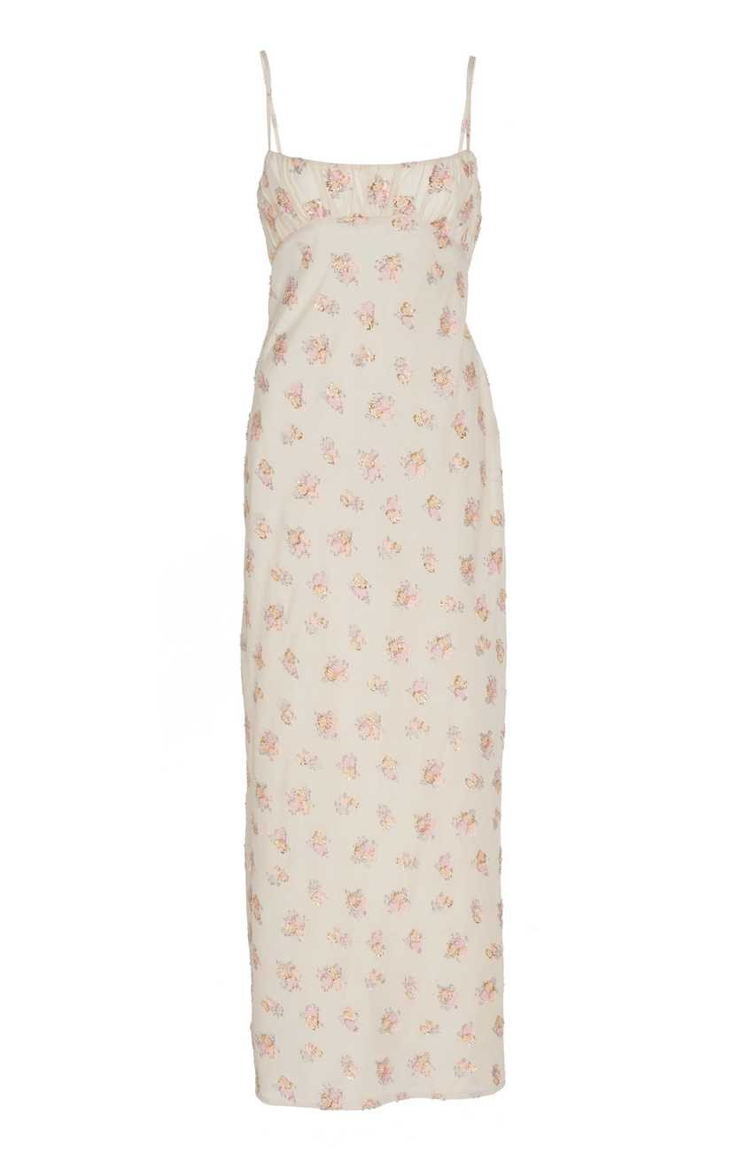 Dressed In Best Floral-Embroidered Cotton-Blend Midi Dress | Moda Operandi Global