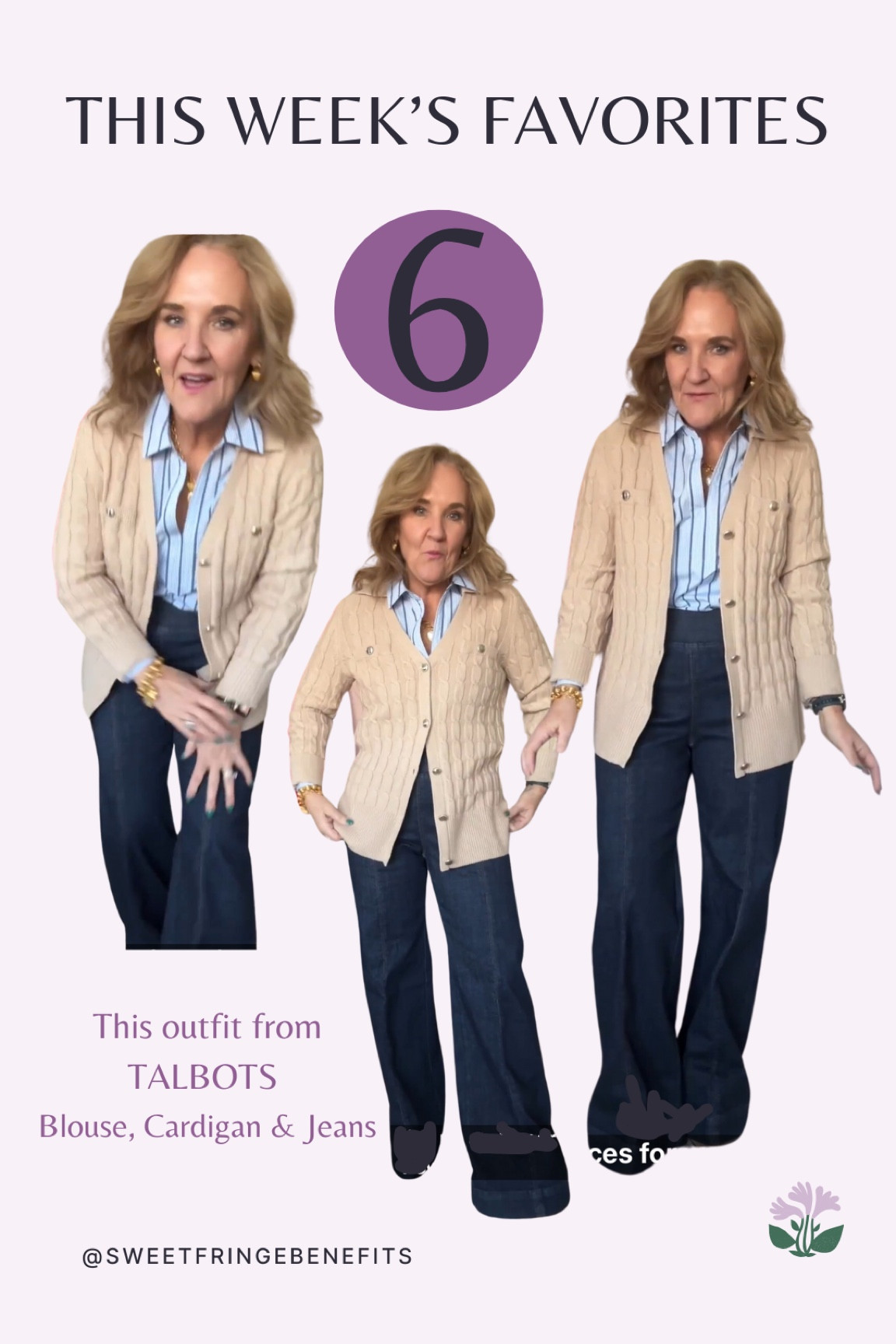 Ready for a closet refresh? These 3 pieces will bring endless possibilities. 25% off one  item! 

Blouse med petite
Sweater med
Jeans med regular.this darker wash didn’t have a petite. The medium wash does! Linking those too. Nice stretch. Super comfy wide waistband. 

Talbots jeans khaki sweater blue striped blouse work outfit business casual

#LTKOver40 #LTKWorkwear #LTKSaleAlert