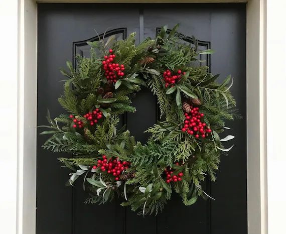 NEW Christmas Pine Wreath Winter Evergreen Wreath Winter - Etsy | Etsy (US)