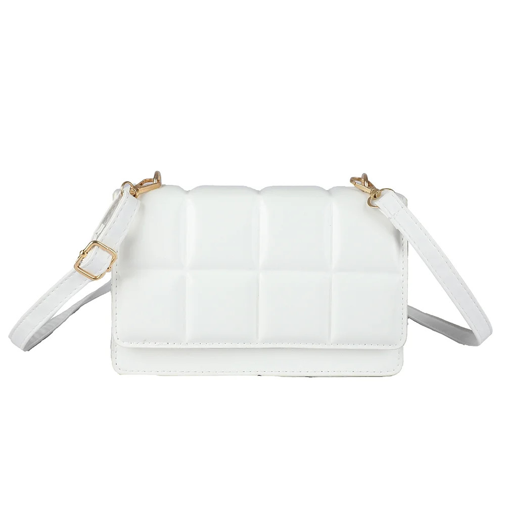 Women Chocolate Square PU Flap Shoulder Bag Small Messenger Crossbody Handbags White - Walmart.co... | Walmart (US)