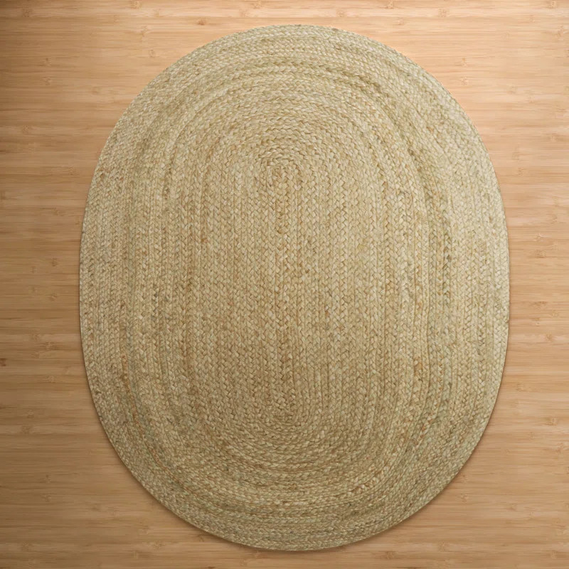 Kayleigh Jute Hand Braided Zigzag Stitch Natural Fibers Farmhouse Style Area Rug For Dining Room ... | Wayfair North America