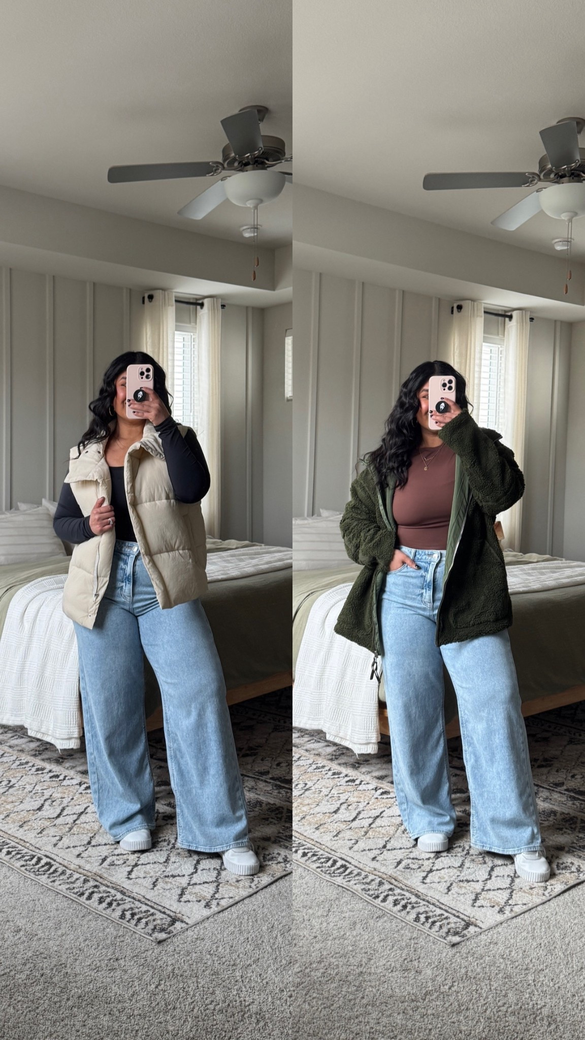 Tops, vest, and jacket from Amazon (size large in all). Jeans are AE, size down one. I wear the 10 short. 

#LTKMidsize #LTKFindsUnder50 #LTKPetite