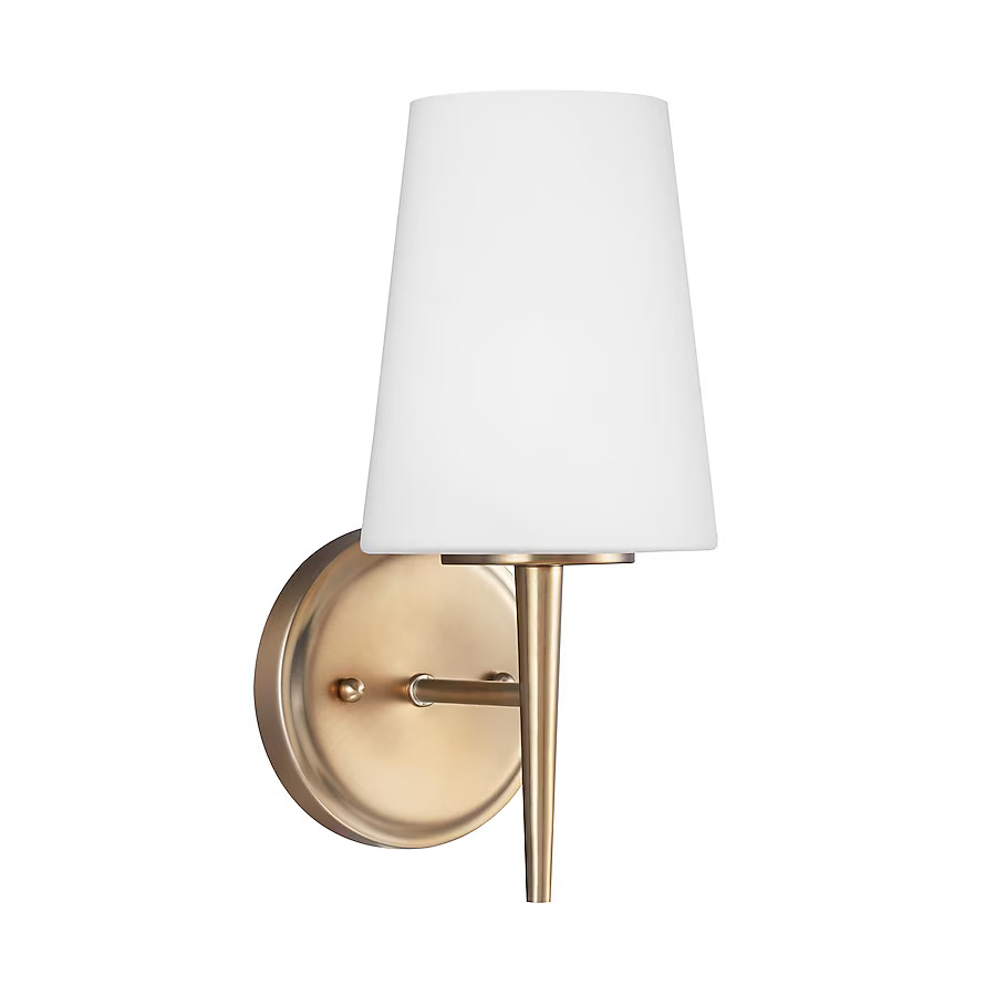 Generation Lighting Driscoll 5.25-in W 1-Light Satin Brass Modern/Contemporary Wall Sconce | Lowe's