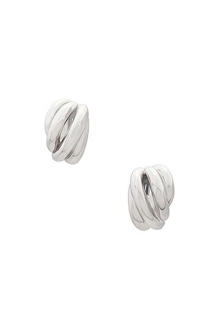 Balenciaga Saturne Earrings in Shiny Silver | FWRD | FWRD 