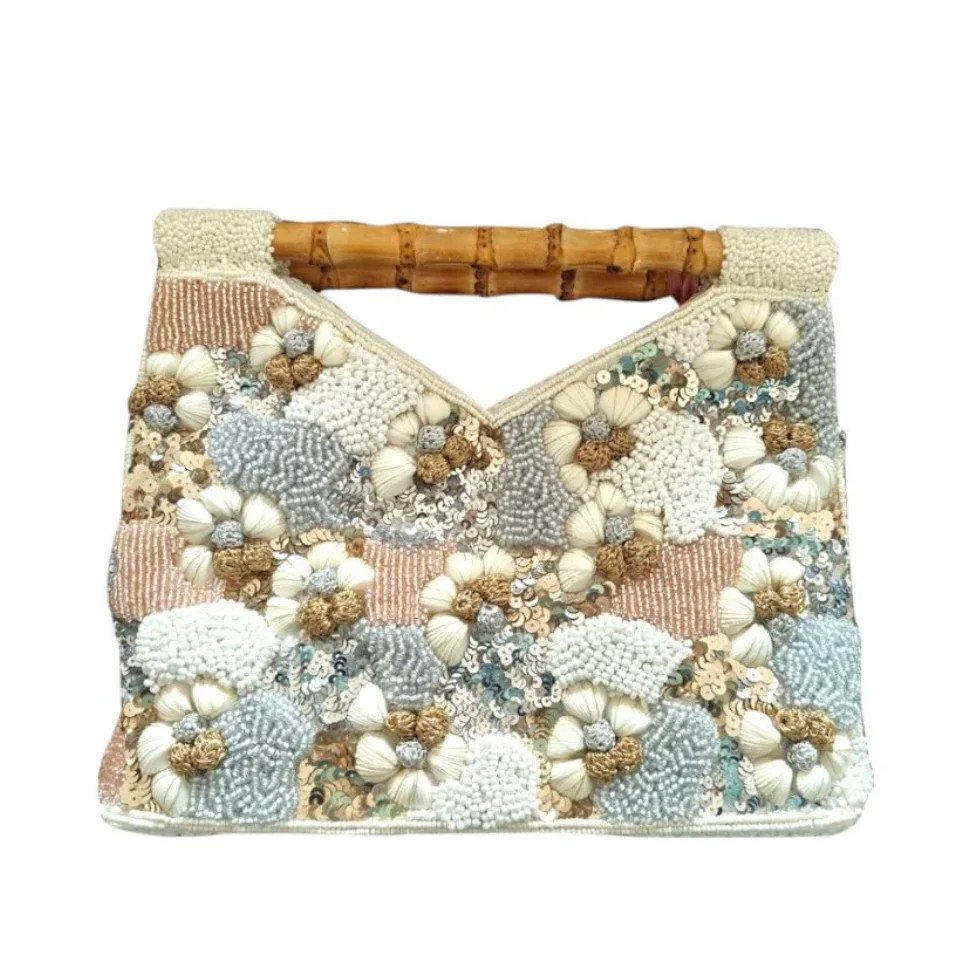 Shells Bamboo Handle Clutch (Made to Order) | Sea Marie Designs