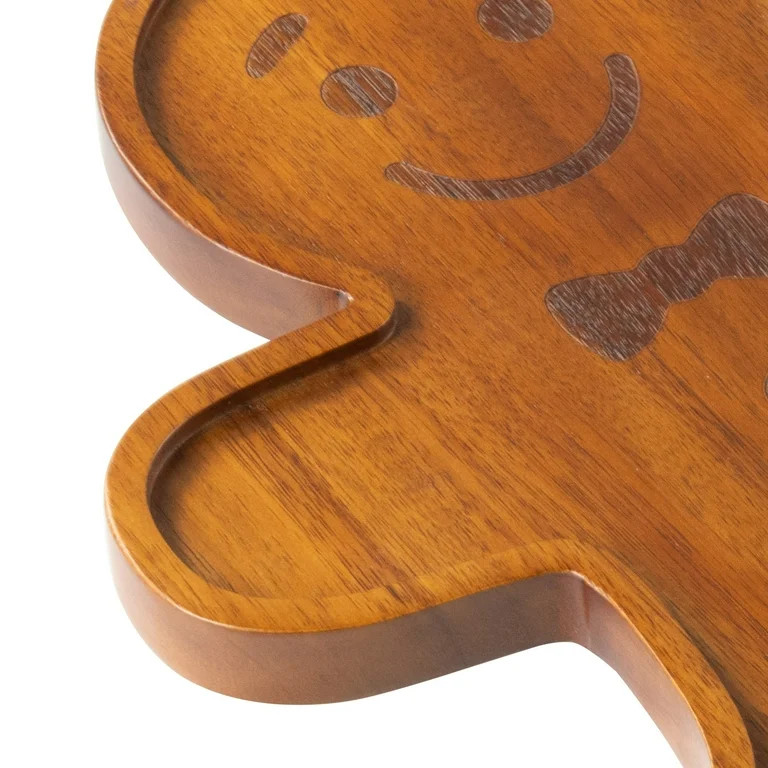 Holiday Time Acacia Wood Gingerbread Man Board, 14 x 9.84 x 0.78 in, Kitchen Serving Board | Walmart (US)