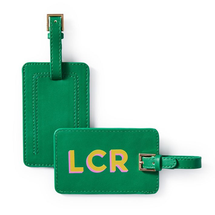 Fillmore Vegan Leather Luggage Tag, Printed | Mark and Graham