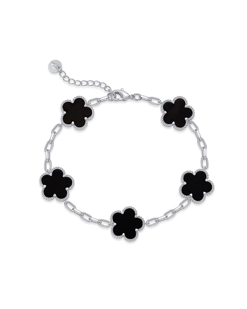 PAVOI 14K Gold Plated Clover Bracelets for Women - Flower Four Leaf Clover Bracelet - Mother of P... | Amazon (US)