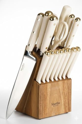Martha Stewart 16 Piece Lockton High Carbon Stainless Steel Cutlery Kitchen Knife Block Set W/ABS... | Amazon (US)