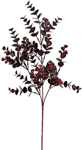 Vickerman Everyday Artificial Burgundy Eucalyptus Bush 27 Inch Long (4 Pack) - Perfect For Home Or O | Amazon (US)