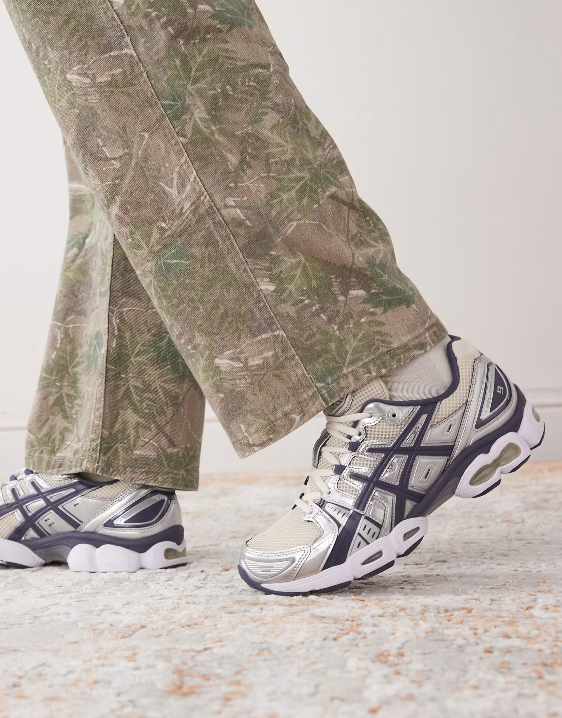 Asics Gel-Nimbus 9 trainers in oatmeal and indigo fog | ASOS (Global)
