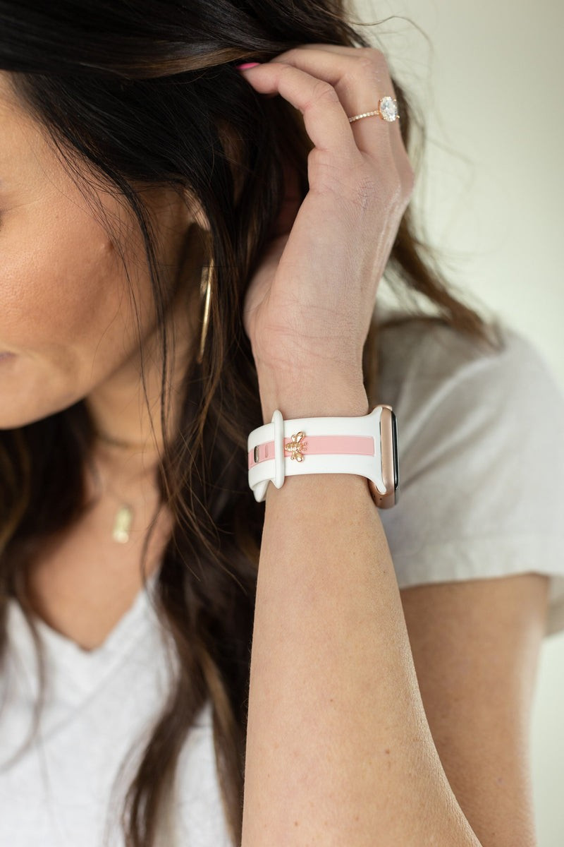 Honey Bee Me White and Bubblegum Apple Band | StrawberryAvocados