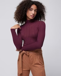 Long Sleeve Cashmere Blend Mockneck | White House Black Market