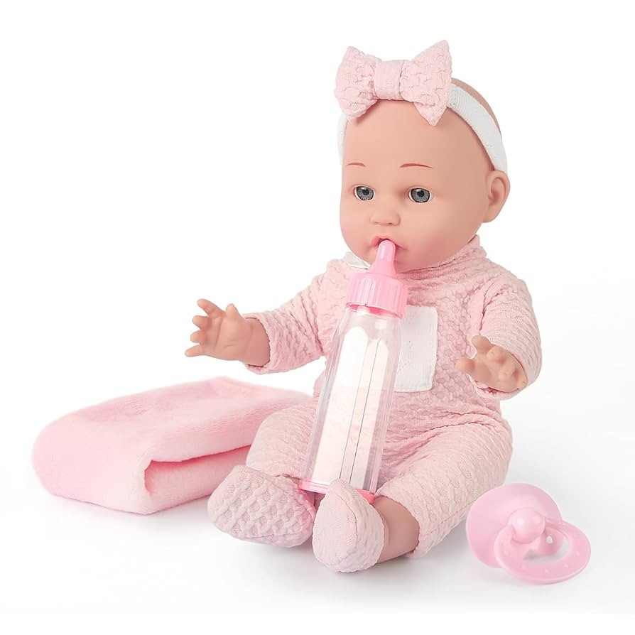 12'' Baby Doll in Gift Box - Toddler Baby Doll Set with Pacifier, Feeding Bottle, Blanket | Great... | Amazon (US)