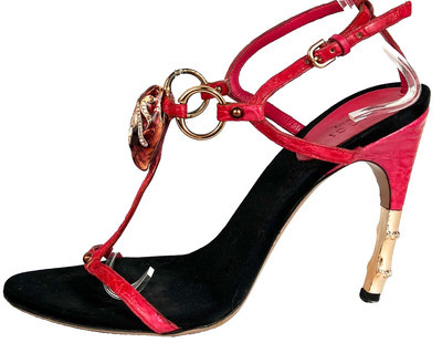 7.5 Vintage Y2K Gucci Hot Pink Strappy Sandal Stiletto Bamboo Tom Ford 2004  | eBay | eBay US