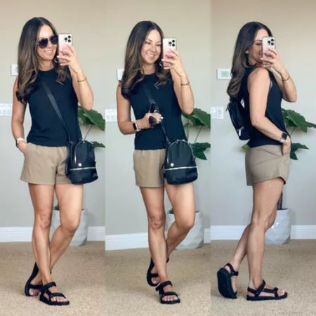 Save 10% on these super cute new shorts from Amazon! Click the coupon! Activewear outfit. Shorts xs, tank xs, sports bra xs, Teva's TTS, Apple watchbands come in a pack of 3, Lululemon mini backpack coverts to a crossbody. Summer outfit | hiking outfit | comfy summer style |  

#LTKfit #LTKstyletip #LTKunder50