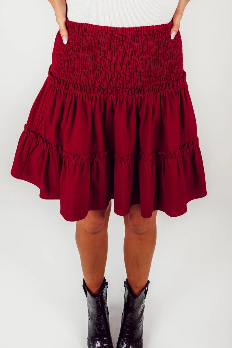 The Adelaide Skort - Burgundy | The Impeccable Pig