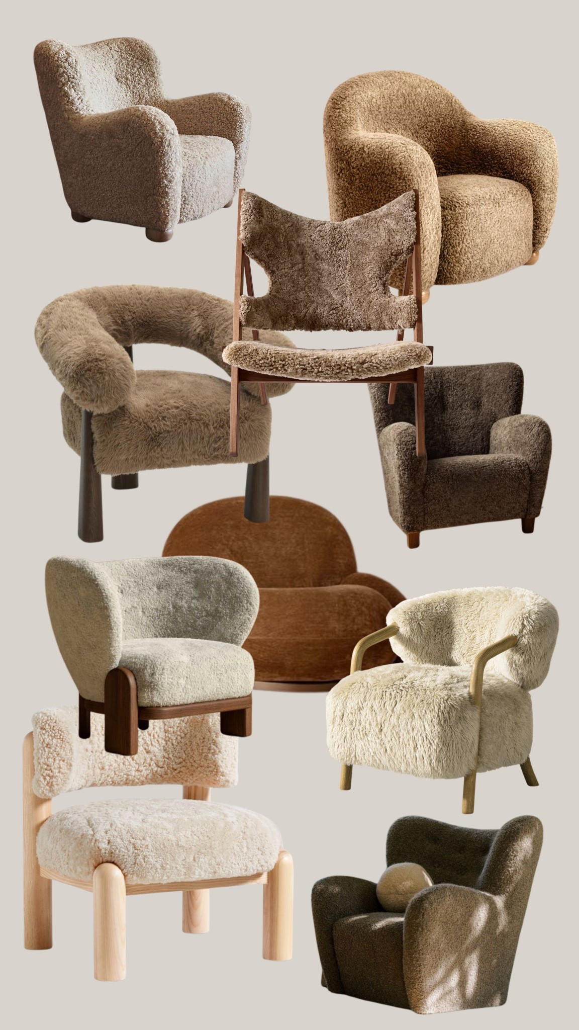 My favorite fluffy, fuzzy, comfy chairs right now. Which ones is the right one?? 
#interiordesign #interiorchairs #livingroom

#LTKHome #LTKU