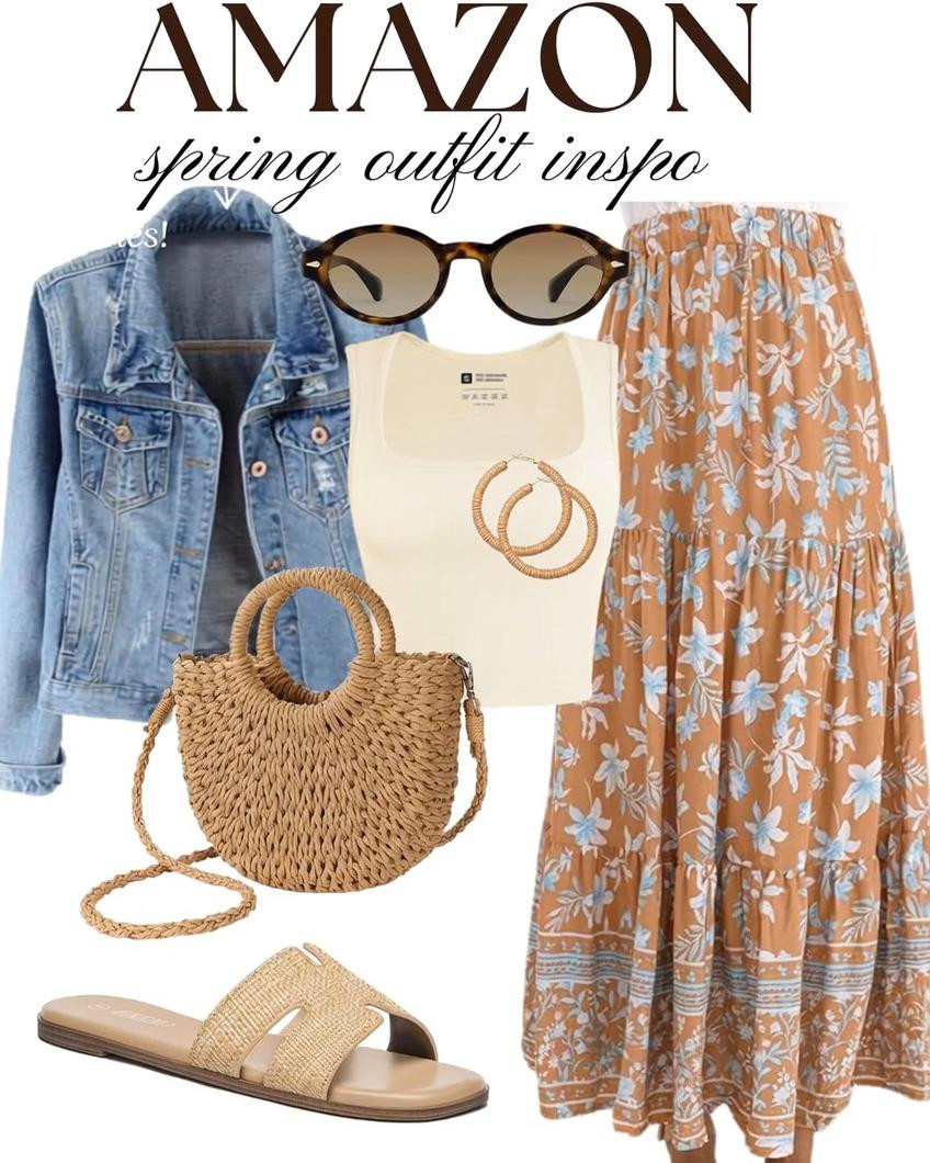 
Amazon Spring Outfit Inspo You’ll Want to Wear All Season This effortless spring outfit combines feminine florals, casual denim, and neutral accessories for the ultimate chic everyday look. Featuring a flowy floral maxi skirt, classic denim jacket, woven straw bag, raffia sandals, and trendy sunglasses, this Amazon-inspired outfit is perfect for brunch dates, vacations, spring shopping days, farmers markets, and casual weekends. Save this stylish neutral outfit idea for your next spring or summer fashion inspo board. #AmazonFashion #SpringOutfit #SpringStyle #AmazonFinds #CasualChic #BohoStyle #MaxiSkirt #DenimJacket #VacationStyle #EverydayStyle #FashionInspo #SpringFashion #NeutralStyle #SummerOutfit #EffortlessStyle #WovenBag #SandalStyle #AmazonOutfits #OOTD #StyleInspiration #FashionBlogger #CuteOutfits #ResortStyle #Affiliate #Ad 

 