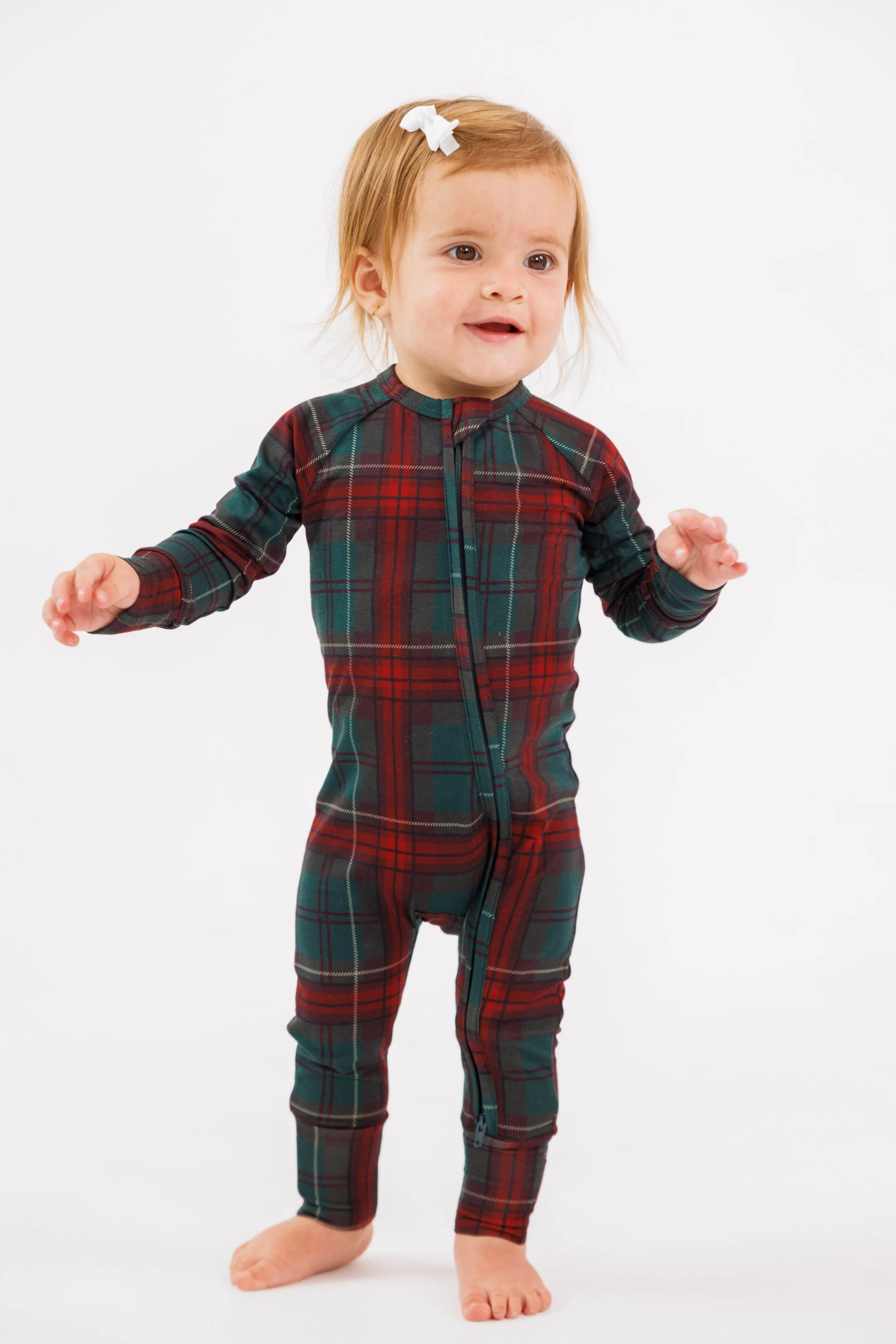 Holiday Heritage Plaid Zipper Romper | In My Jammers