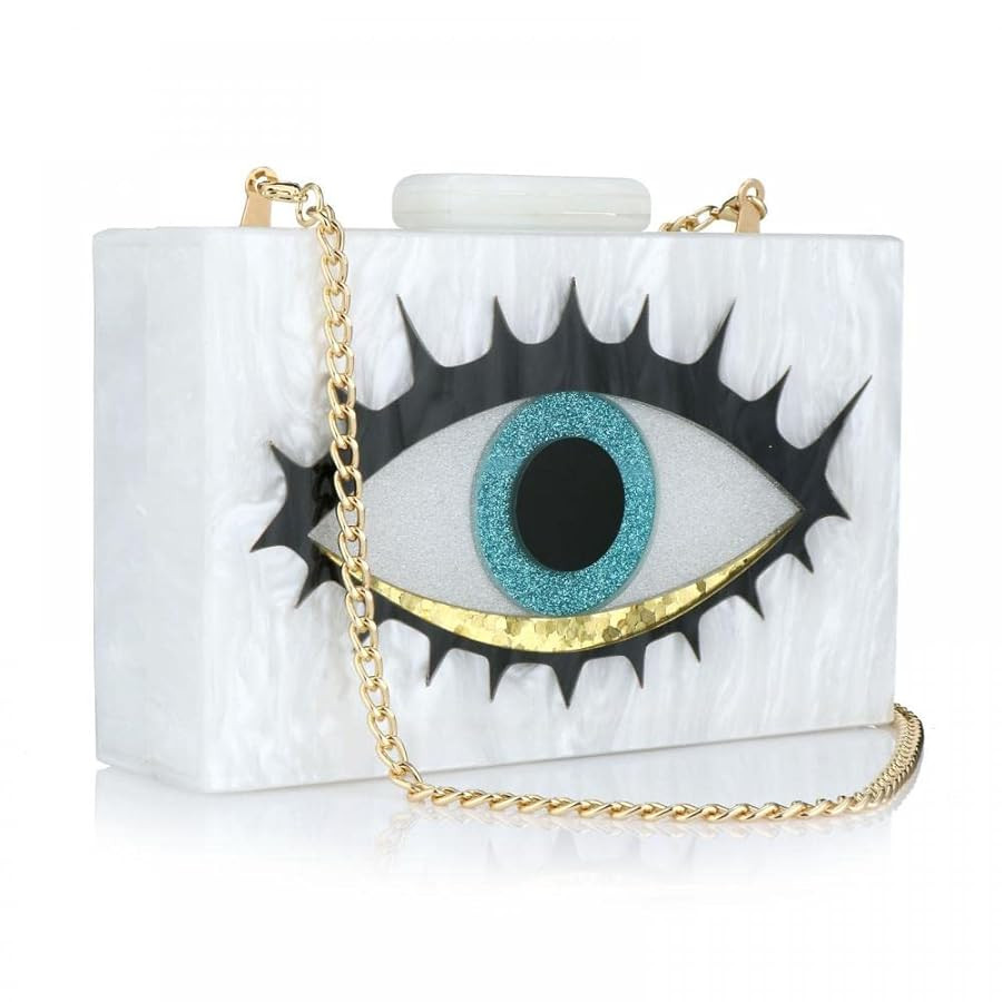 Gets Acrylic Clutch Purses for Women Evening Bag Eyes Multicolor Perspex Box Clutch Glitter Purse... | Amazon (US)