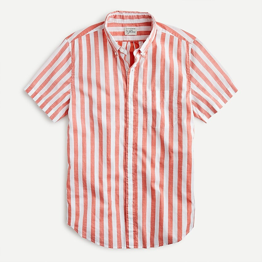 Slim Short-sleeve slub cotton shirt in stripe | J. Crew US