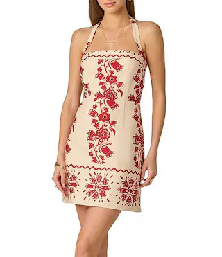 Adrianna Day by Adrianna Papell Strappy Halter Printed Short Dress | Dillard's
