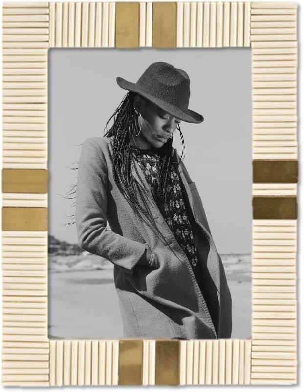 Cruiser’s Caché | Bone & Brass Picture or Photo Frame | (5x7 Off-White) | Amazon (US)