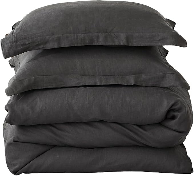 Simple&Opulence 100% Linen Duvet Cover Set 3pcs Basic Style Natural French Washed Flax Solid Colo... | Amazon (US)