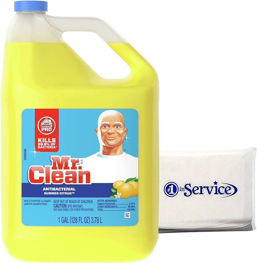 M.C. Mr Clean Multi-Purpose Summer Citrus Liquid Cleaner Professional Household Non-Toxic Hardwoo... | Amazon (US)