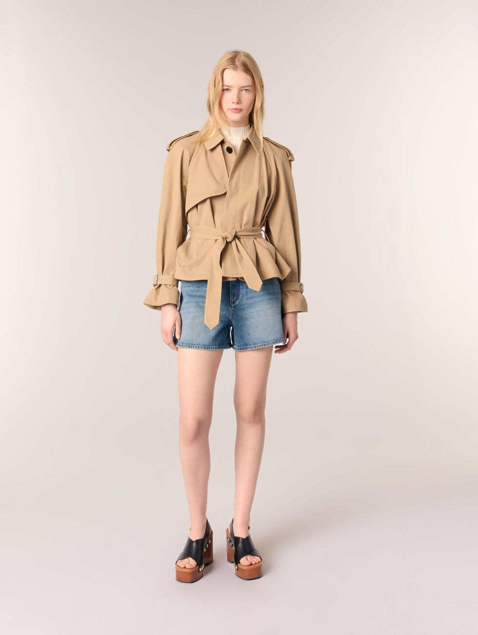 Short studded trench coat | Maje US | Maje US