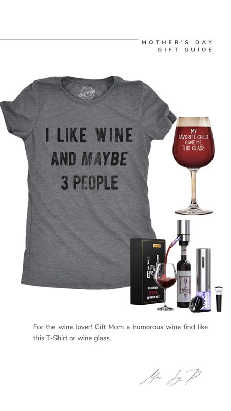 Gift Guide for Mom!

Here are a few gift ideas for the wine lover.
Add a touch of humor with a funny r-shirt and or wine glass. 

#LTKGiftGuide