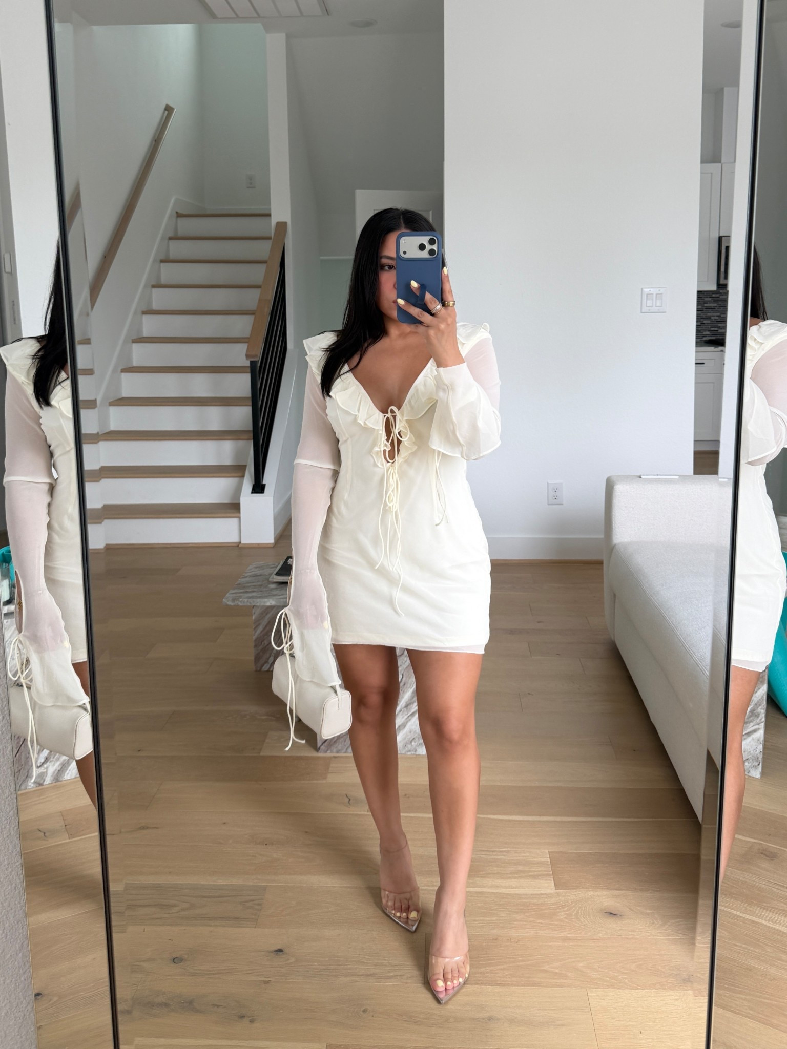 Dress: 6 
Heels: 7 
White mini bag 

#LTKootd #LTKgrwm #LTKSeasonal