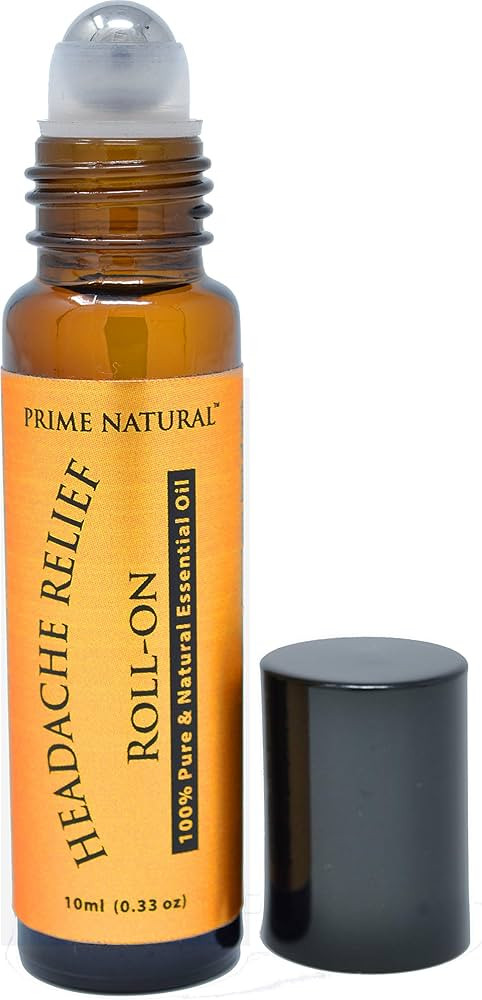PRIME NATURAL Headache Relief Essential Oil Roll On 10ml, Pre-Diluted, Ready to Use Roller for Mi... | Amazon (US)
