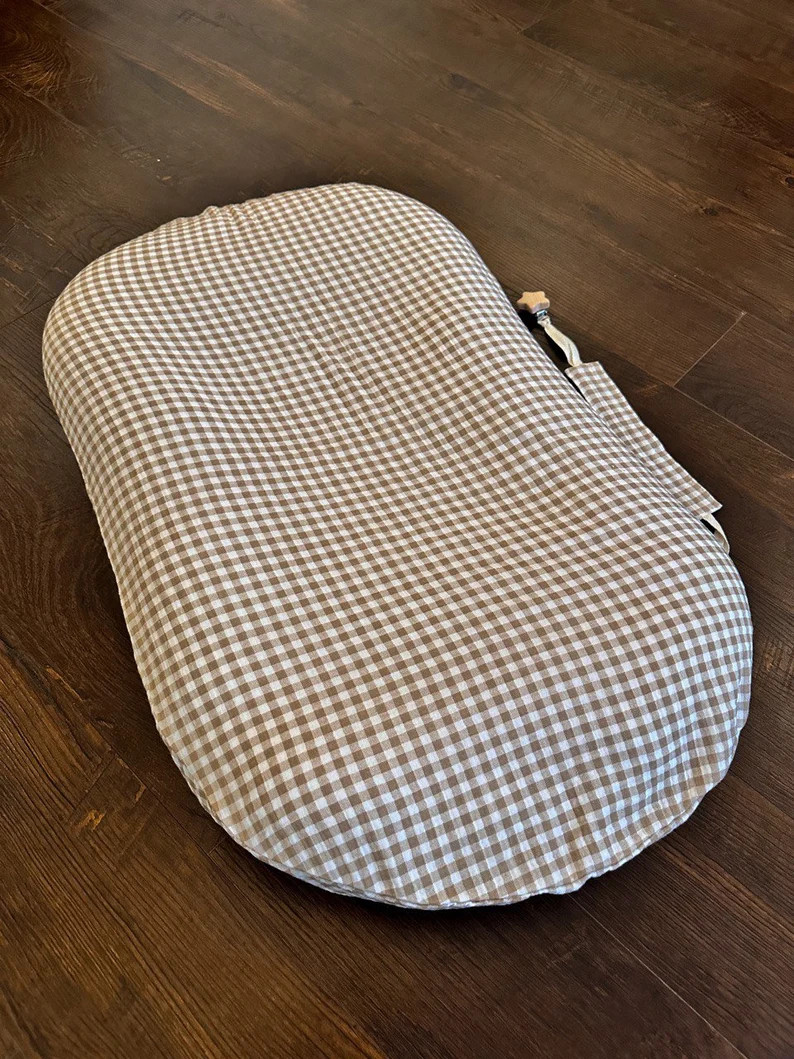 Gingham Muslin Snuggle me Organic Cover, Snuggle Me Cover, Snuggle me Lounger Cover - Baby Shower... | Etsy (US)