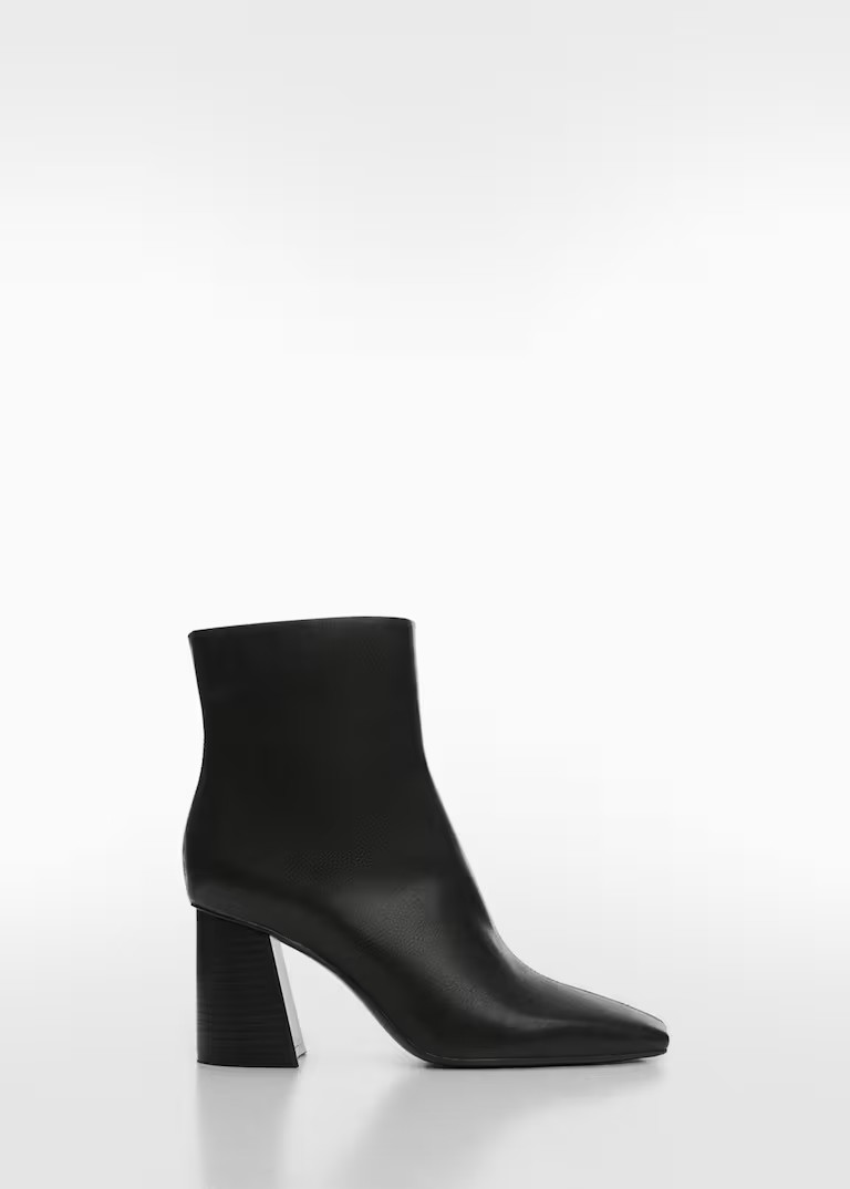 Bottines talon bout carré -  Femme | Mango France | MANGO (FR)