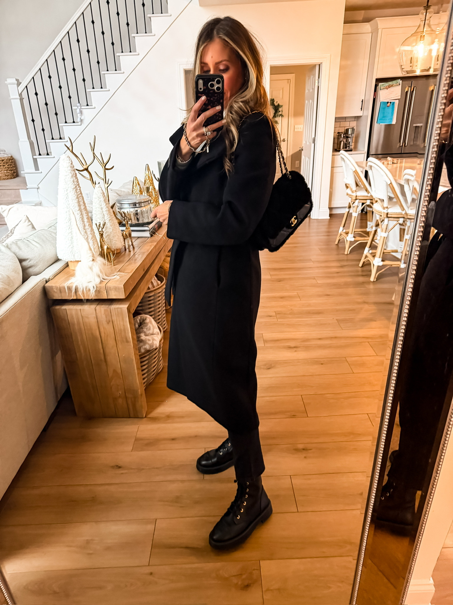 Black wool trench coat winter outfit inspo. Themominstyle womens fashion finds womens viral winter trench coat black leggings outfit black quilted chanel bag 

#LTKSeasonal #LTKBeauty #LTKWorkwear